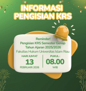 Jadwal KRS Semester Genap 2025/2026 FH UIR