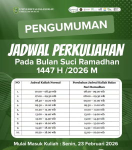 jadwal perkuliahan ramadhan