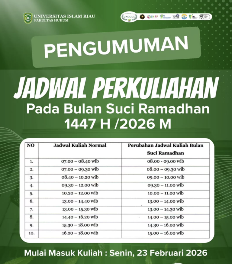 jadwal perkuliahan ramadhan