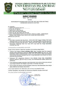 Further Extension of WFH for Lecturers and Administrative Staff of Universitas Islam Riau, 15–16 October 2026
