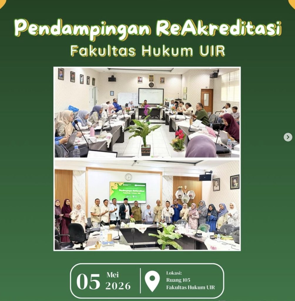Kegiatan Pendampingan Reakreditasi Fakultas Hukum UIR di Ruang 105, 5 Mei 2026